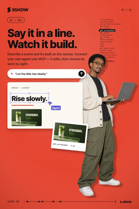 Poster: Say it in a line. Watch it build.