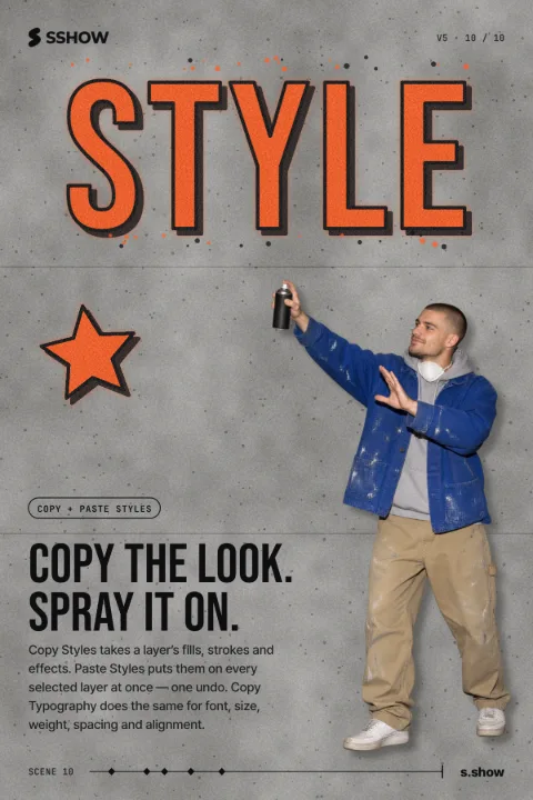 Poster: Copy the look. Spray it on.